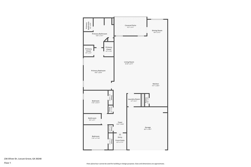 2,140/Mo, 236 Oliver Dr Locust Grove, GA 30248 Floor Plan View