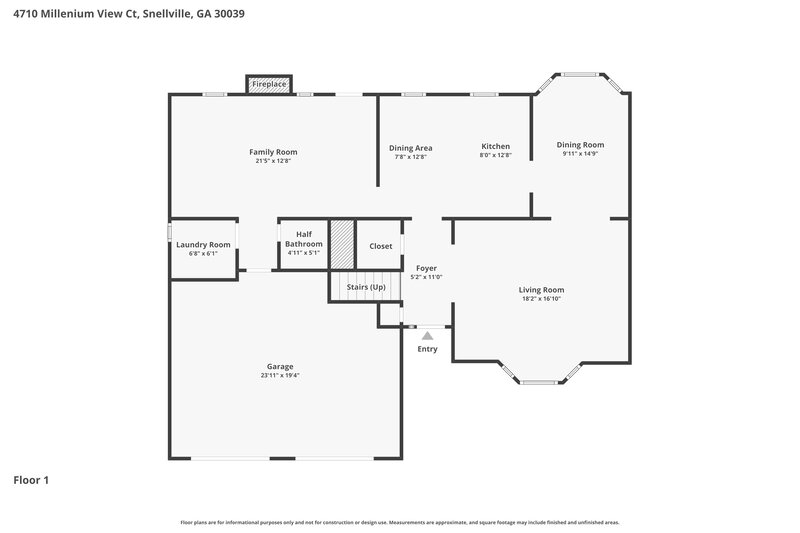2,095/Mo, 4710 Millenium View Ct Snellville, GA 30039 Floor Plan View