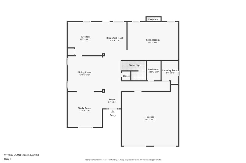 2,930/Mo, 1110 Ivey Ln McDonough, GA 30253 Floor Plan View