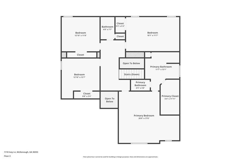 2,930/Mo, 1110 Ivey Ln McDonough, GA 30253 Floor Plan View 2