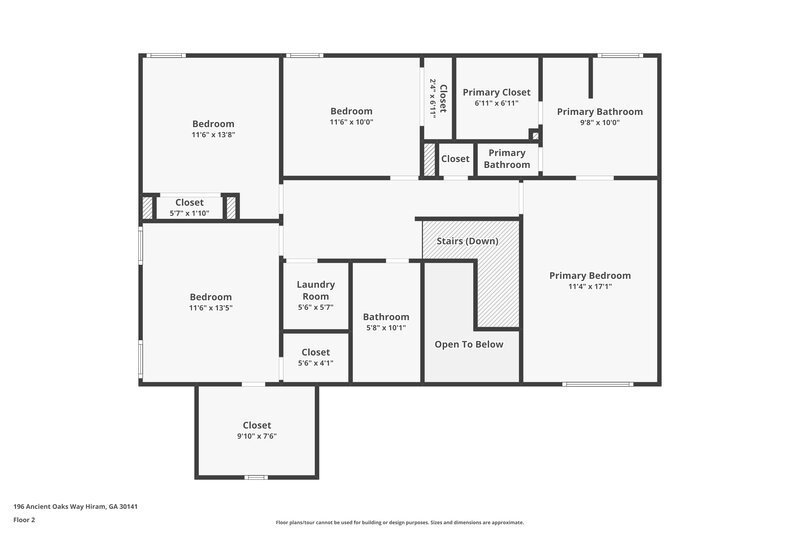2,275/Mo, 196 Ancient Oaks Way Hiram, GA 30141 Floor Plan View 2