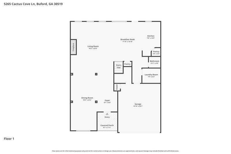 2,490/Mo, 5265 Cactus Cove Ln Buford, GA 30519 Floor Plan View