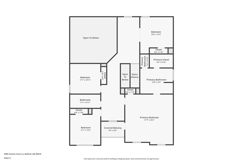 3,350/Mo, 5265 Cactus Cove Ln Buford, GA 30519 Floor Plan View 2
