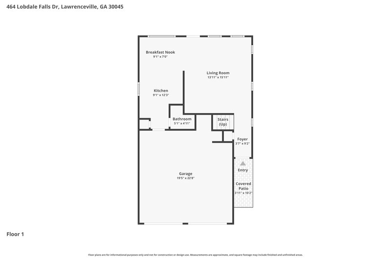 1,950/Mo, 464 Lobdale Falls Dr Lawrenceville, GA 30045 Floor Plan View