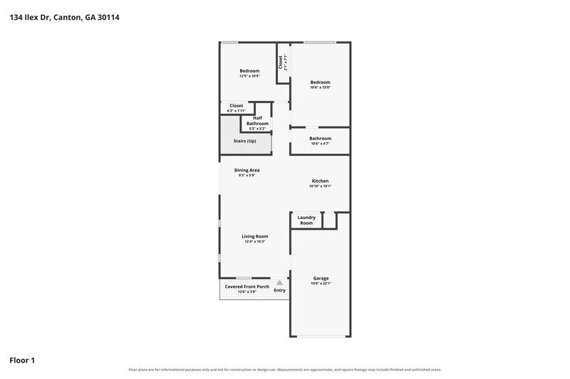 1,845/Mo, 134 Ilex Dr Canton, GA 30114 Floor Plan View