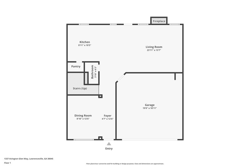 1,945/Mo, 1337 Avington Glen Way Lawrenceville, GA 30045 Floor Plan View