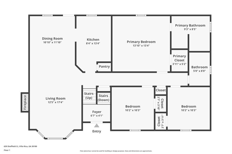 1,780/Mo, 639 Sheffield Ct Villa Rica, GA 30180 Floorplan View