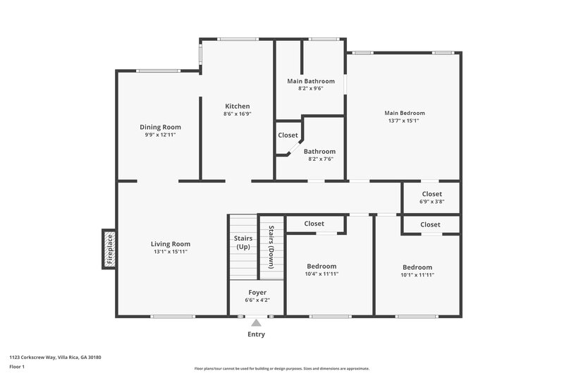 2,085/Mo, 1123 Corkscrew Way Villa Rica, GA 30180 Floorplan View