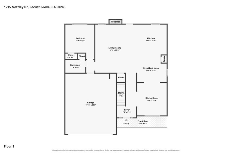 2,155/Mo, 1215 Nottley Dr Locust Grove, GA 30248 Floor Plan View