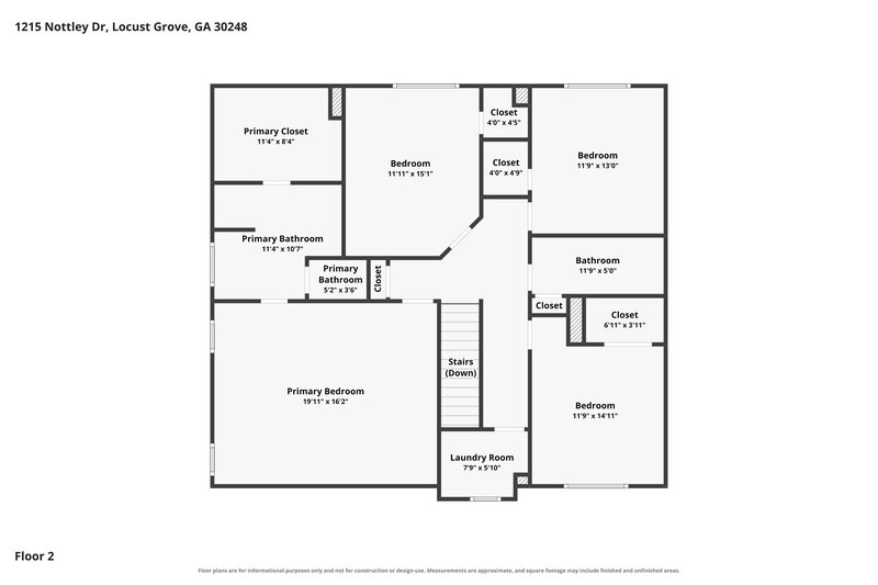 2,155/Mo, 1215 Nottley Dr Locust Grove, GA 30248 Floor Plan View 2