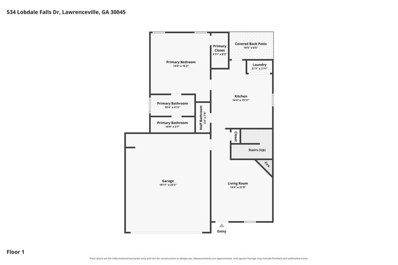1,855/Mo, 534 Lobdale Falls Dr Lawrenceville, GA 30045 Floor Plan View