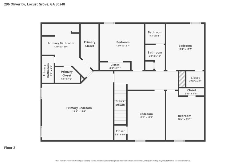 3,520/Mo, 296 Oliver Dr Locust Grove, GA 30248 Floorplan View 2
