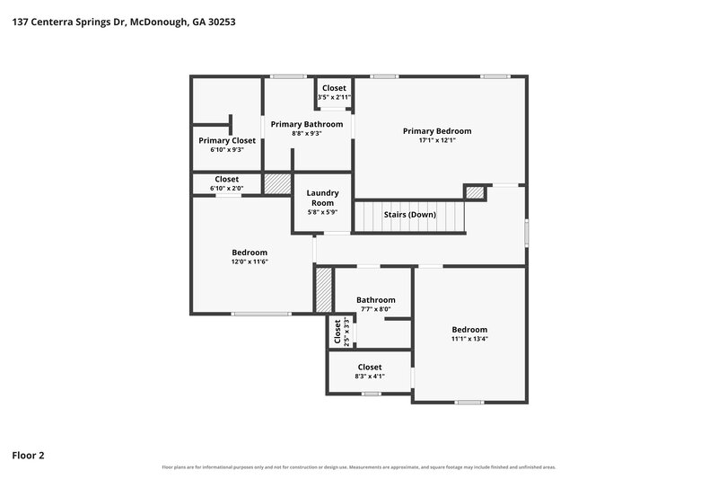 1,930/Mo, 137 Centerra Springs Dr McDonough, GA 30253 Floor Plan View 2