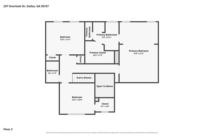 1,795/Mo, 237 Overlook Dr Dallas, GA 30157 Floor Plan View