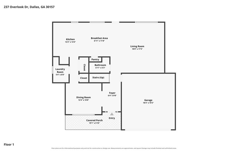 1,795/Mo, 237 Overlook Dr Dallas, GA 30157 Floor Plan View 2
