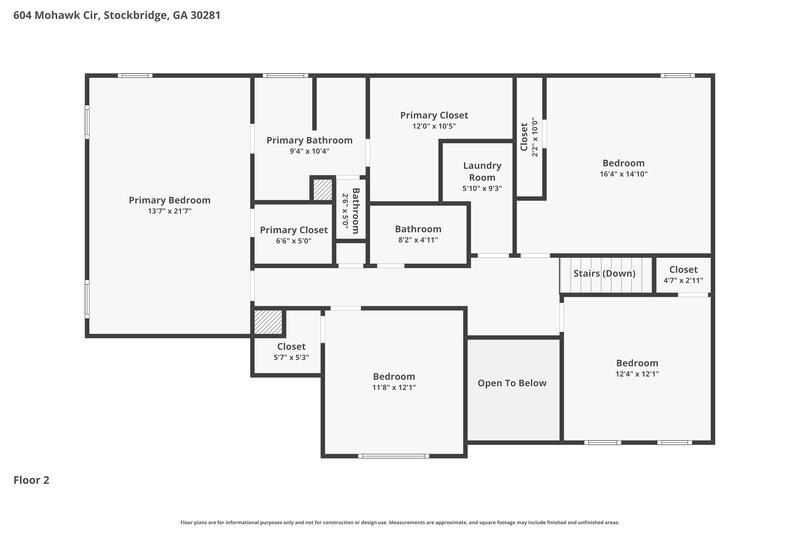 0/Mo, 604 Mohawk Cir Stockbridge, GA 30281 Floor Plan View