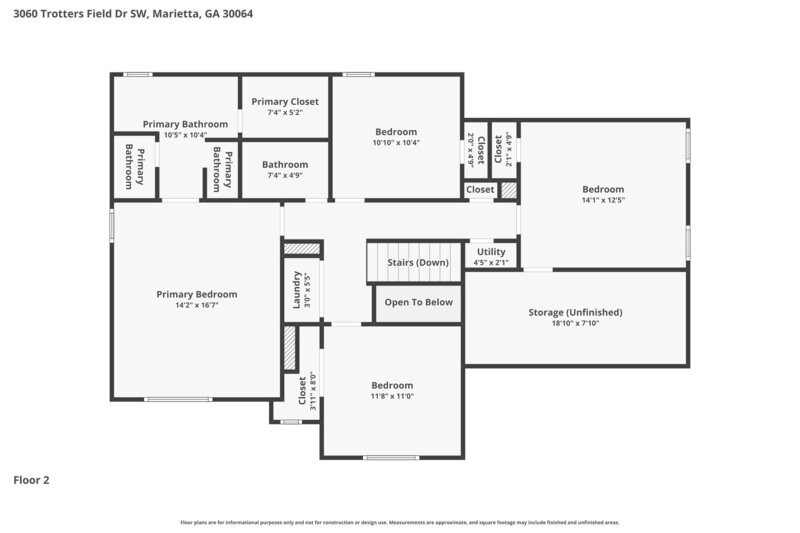 2,450/Mo, 3060 Trotters Field Dr SW Marietta, GA 30064 Floorplan View 2