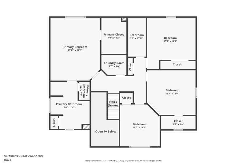 2,070/Mo, 1224 Nottley Dr Locust Grove, GA 30248 Floor Plan View 2