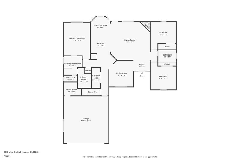 2,040/Mo, 1303 Vine Cir McDonough, GA 30253 Floorplan View