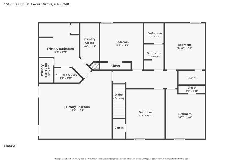 2,513/Mo, 1508 Big Bud Ln Locust Grove, GA 30248 Floor Plan View 2