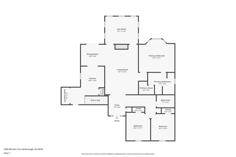 1,940/Mo, 6390 Winston Trce McDonough, GA 30252 Floor Plan View