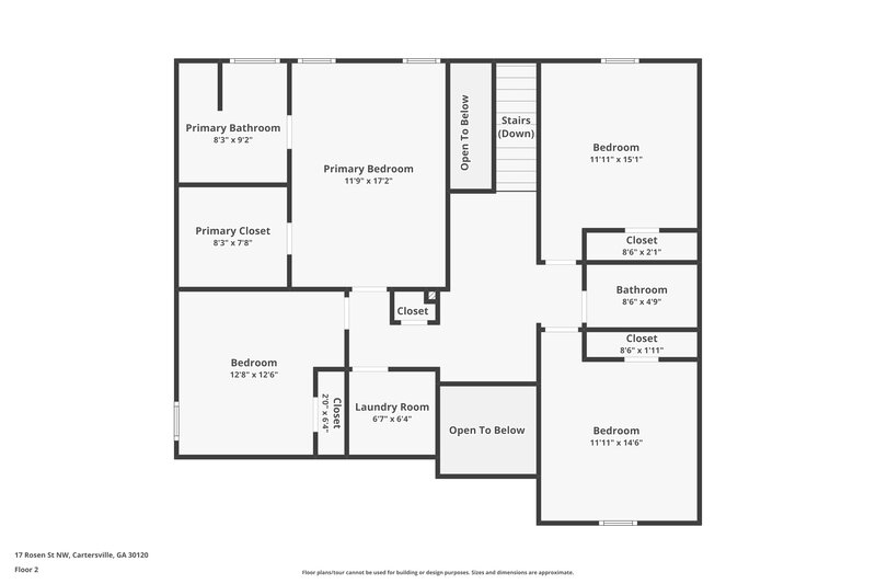 2,185/Mo, 17 Rosen St NW Cartersville, GA 30120 Floor Plan View