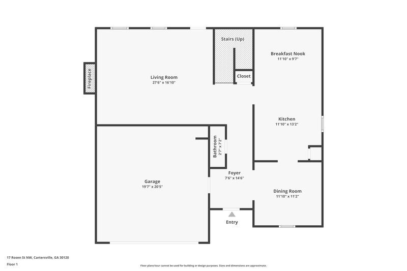 2,185/Mo, 17 Rosen St NW Cartersville, GA 30120 Floor Plan View 2