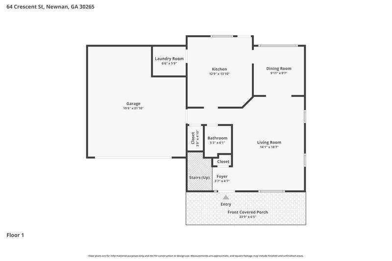 2,190/Mo, 64 Crescent St Newnan, GA 30265 Floor Plan View