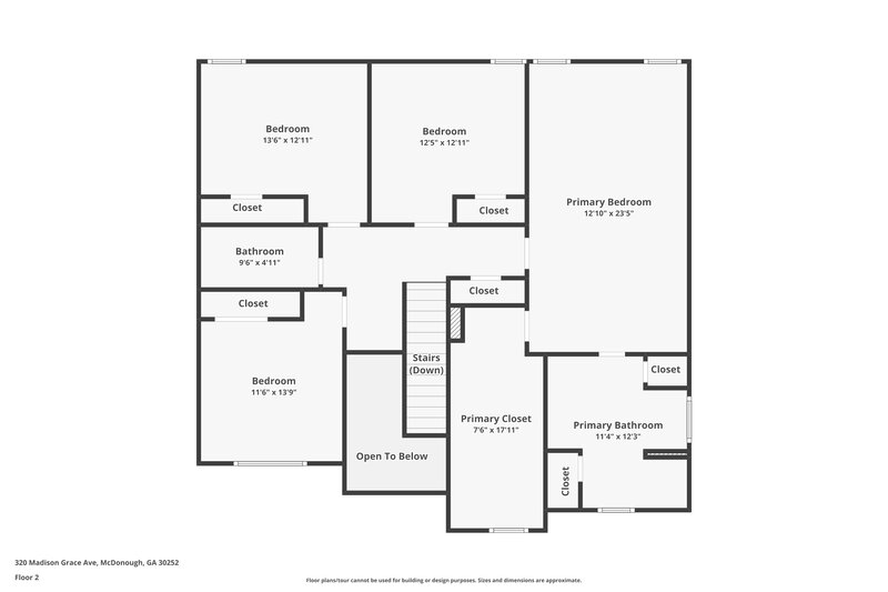 2,280/Mo, 320 Madison Grace Ave McDonough, GA 30252 Floor Plan View 2