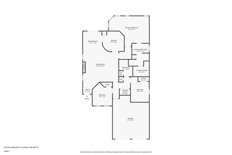 2,075/Mo, 416 Arrowhead Trl Canton, GA 30114 Floorplan View