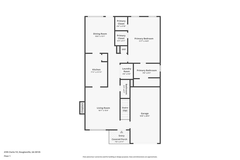 1,680/Mo, 4195 Clarks Trl Douglasville, GA 30135 Floorplan View