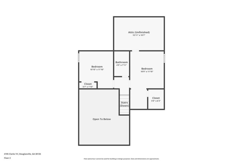 1,680/Mo, 4195 Clarks Trl Douglasville, GA 30135 Floorplan View 2