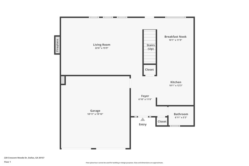 1,970/Mo, 220 Crescent Woode Dr Dallas, GA 30157 Floor Plan View