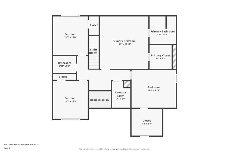2,085/Mo, 204 Sandstone Dr Hampton, GA 30228 Floor Plan View 2