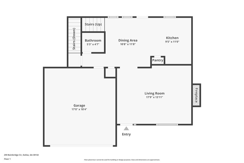 1,725/Mo, 259 Bainbridge Cir Dallas, GA 30132 Floor Plan View