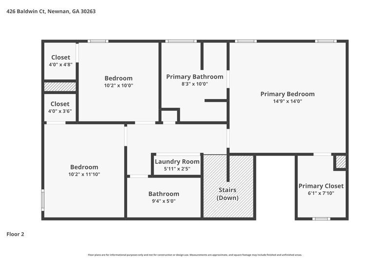 1,875/Mo, 426 Baldwin Ct Newnan, GA 30263 Floor Plan View