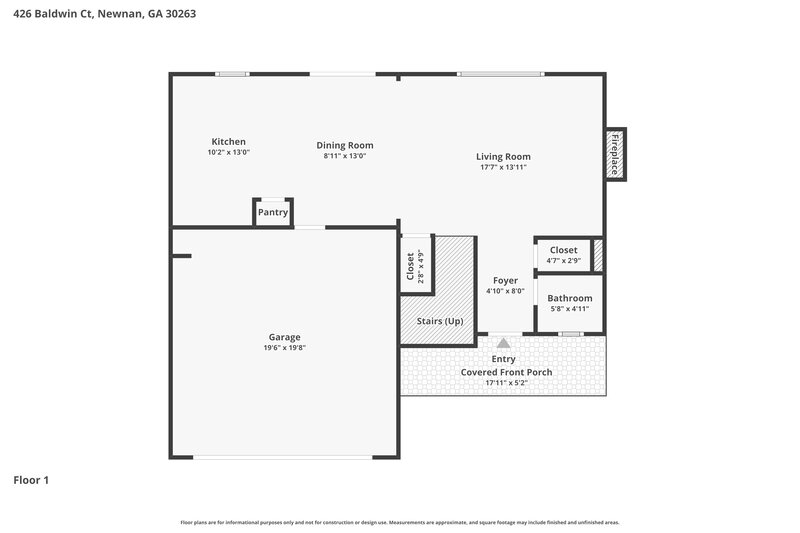 1,875/Mo, 426 Baldwin Ct Newnan, GA 30263 Floor Plan View 2
