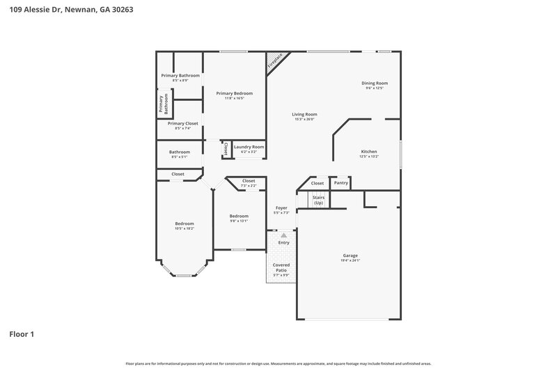 1,950/Mo, 109 Alessie Dr Newnan, GA 30263 Floorplan View