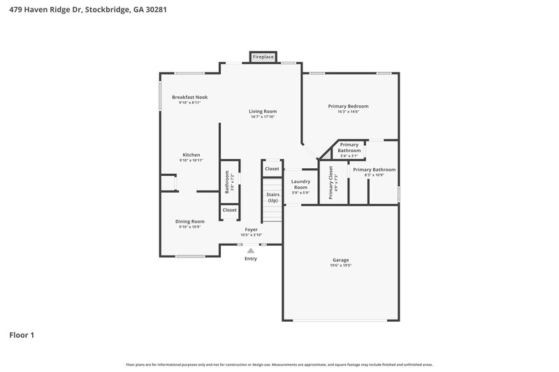 2,250/Mo, 479 Haven Ridge Dr Stockbridge, GA 30281 Floor Plan View