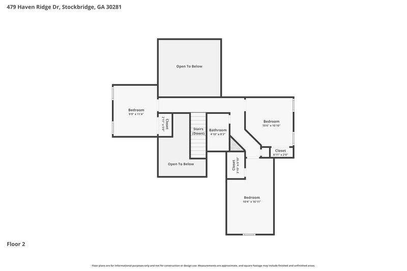 2,250/Mo, 479 Haven Ridge Dr Stockbridge, GA 30281 Floor Plan View 2