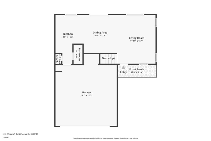 1,805/Mo, 568 Windcroft Cir NW Acworth, GA 30101 Floor Plan View