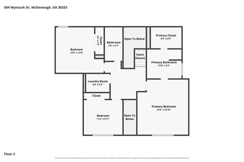 1,965/Mo, 504 Wyntuck Dr McDonough, GA 30253 Floor Plan View 2