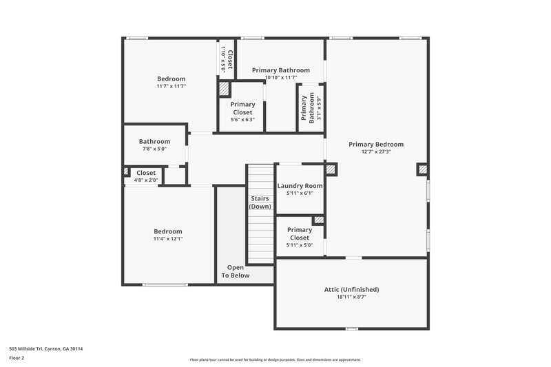 2,095/Mo, 503 Millside Trl Canton, GA 30114 Floor Plan View