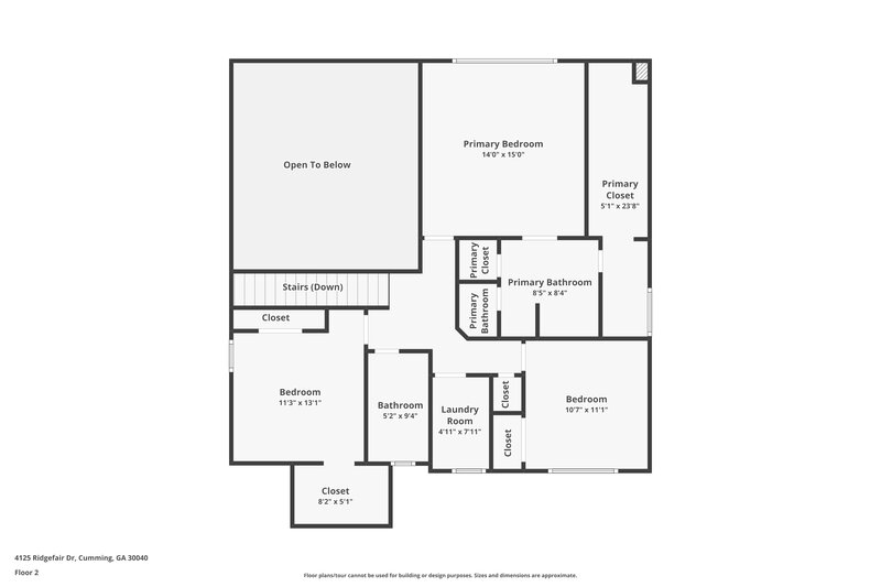 2,260/Mo, 4125 Ridgefair Dr Cumming, GA 30040 Floor Plan View 2