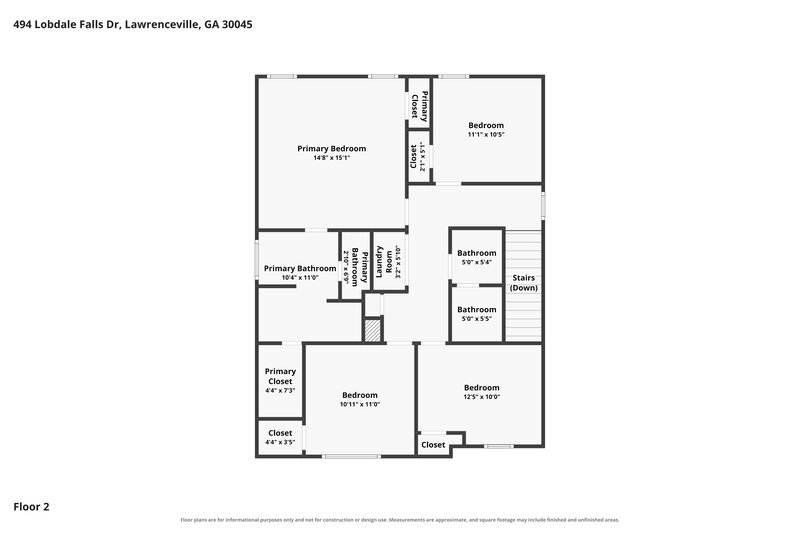 2,025/Mo, 494 Lobdale Falls Dr Lawrenceville, GA 30045 Floor Plan View