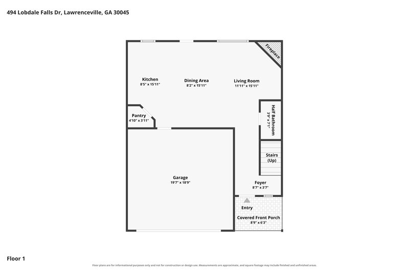 2,025/Mo, 494 Lobdale Falls Dr Lawrenceville, GA 30045 Floor Plan View 2