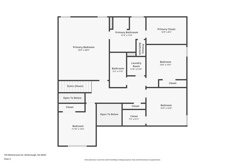 2,575/Mo, 724 Melanie Jean Dr McDonough, GA 30252 Floor Plan View 2