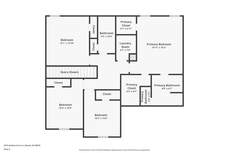 2,400/Mo, 3373 Arabian Farm Ln Dacula, GA 30019 Floorplan View 2