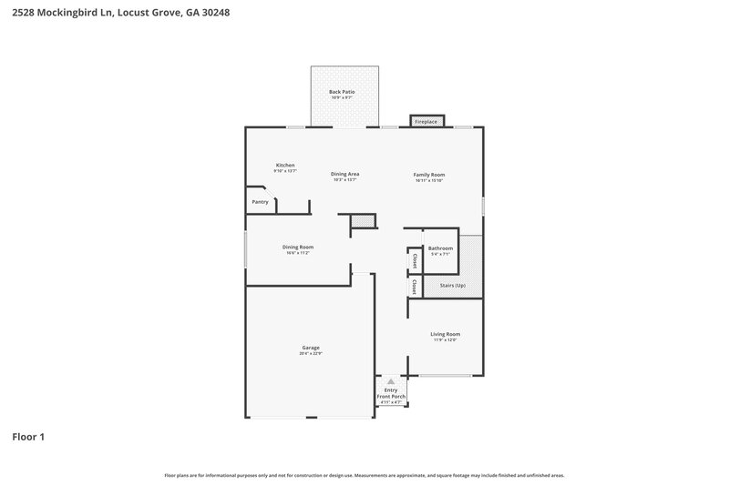 2,440/Mo, 2528 Mockingbird Ln Locust Grove, GA 30248 Floor Plan View