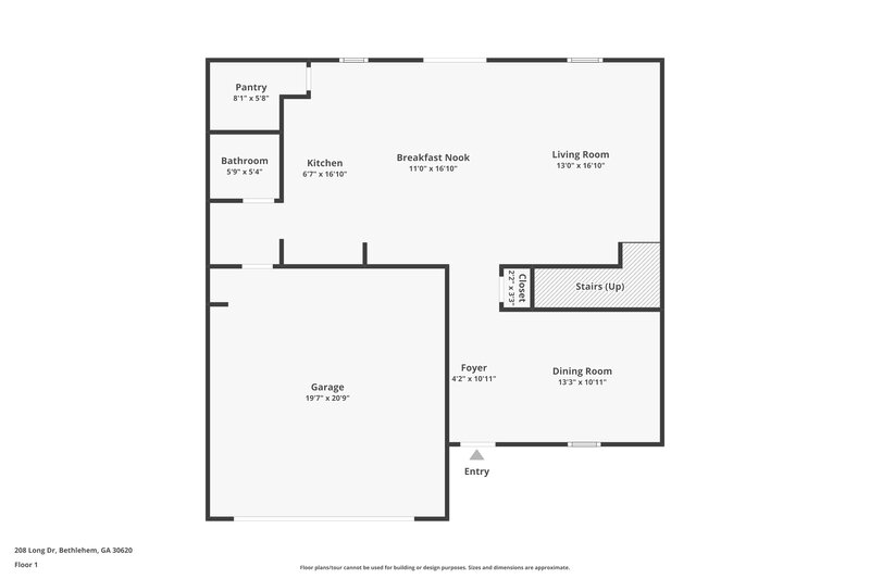 1,915/Mo, 208 Long Dr Bethlehem, GA 30620 Floor Plan View